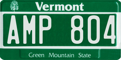 VT license plate AMP804