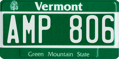 VT license plate AMP806