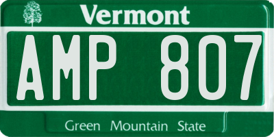 VT license plate AMP807