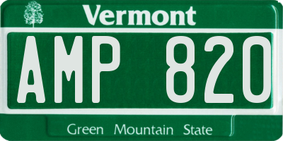VT license plate AMP820