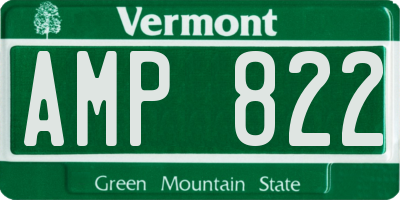 VT license plate AMP822