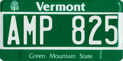 VT license plate AMP825