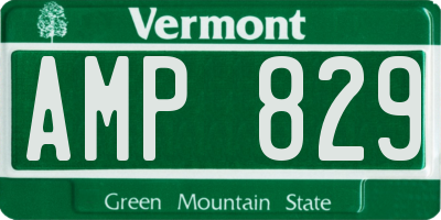 VT license plate AMP829