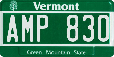 VT license plate AMP830