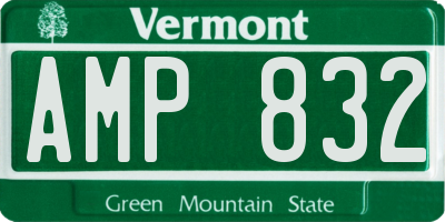 VT license plate AMP832