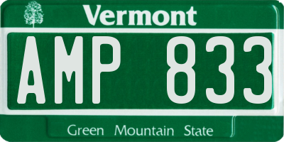 VT license plate AMP833