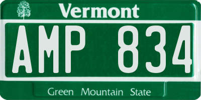 VT license plate AMP834