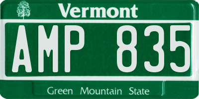 VT license plate AMP835