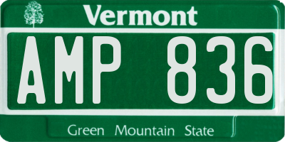 VT license plate AMP836