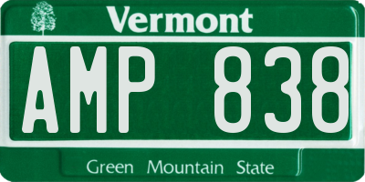 VT license plate AMP838
