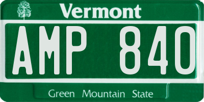 VT license plate AMP840