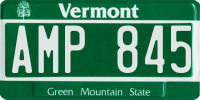 VT license plate AMP845