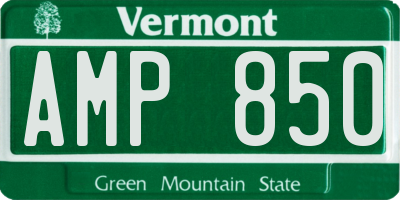 VT license plate AMP850