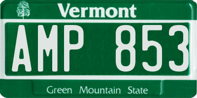 VT license plate AMP853