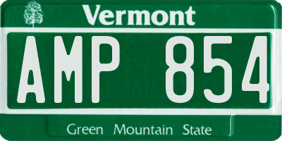VT license plate AMP854