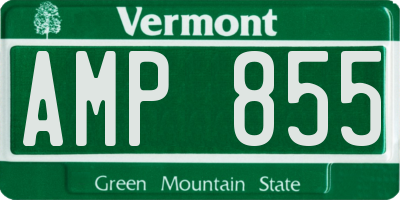 VT license plate AMP855