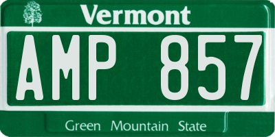 VT license plate AMP857