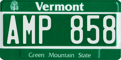 VT license plate AMP858
