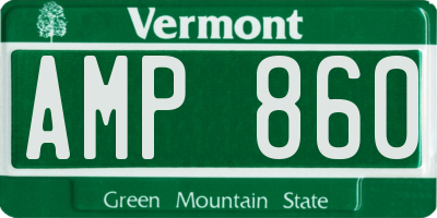 VT license plate AMP860