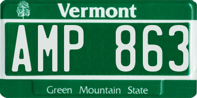 VT license plate AMP863