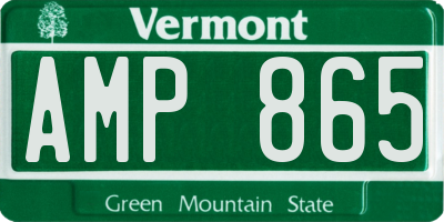 VT license plate AMP865