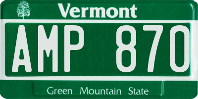 VT license plate AMP870