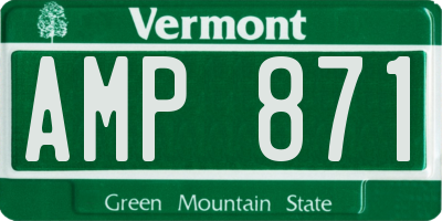 VT license plate AMP871