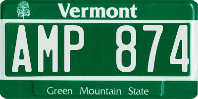 VT license plate AMP874
