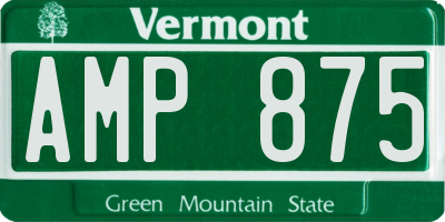 VT license plate AMP875