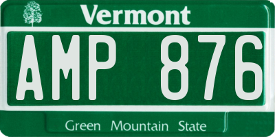 VT license plate AMP876