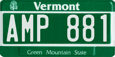 VT license plate AMP881