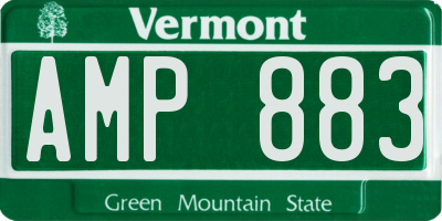 VT license plate AMP883