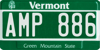 VT license plate AMP886
