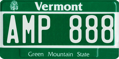 VT license plate AMP888