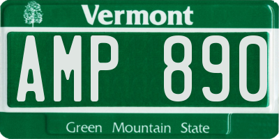 VT license plate AMP890