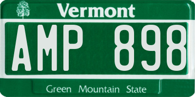 VT license plate AMP898