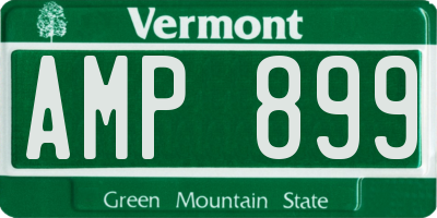 VT license plate AMP899