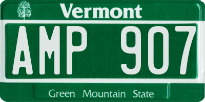 VT license plate AMP907