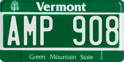 VT license plate AMP908