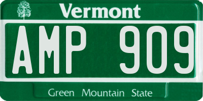 VT license plate AMP909