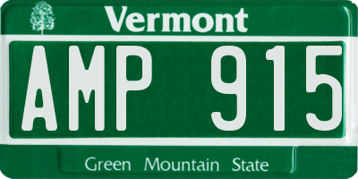VT license plate AMP915