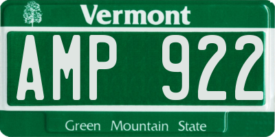 VT license plate AMP922