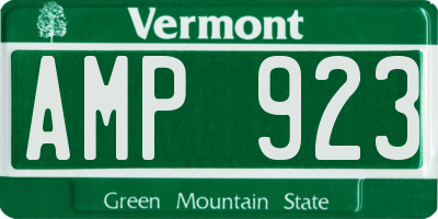 VT license plate AMP923