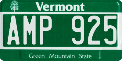VT license plate AMP925