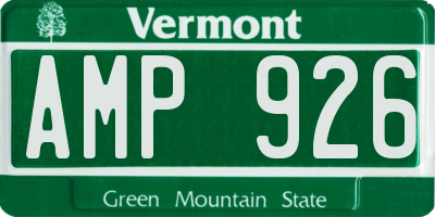 VT license plate AMP926