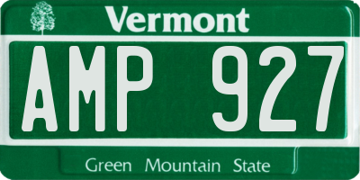 VT license plate AMP927