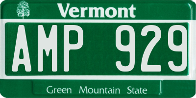 VT license plate AMP929