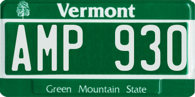 VT license plate AMP930
