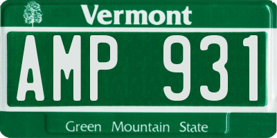 VT license plate AMP931