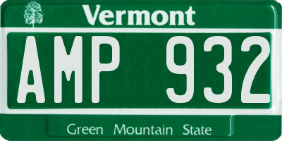 VT license plate AMP932